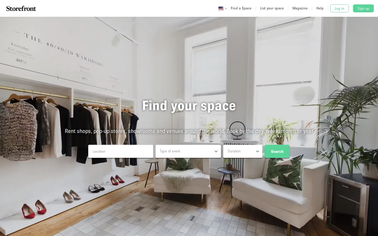 Screenshot of the The Storefront website